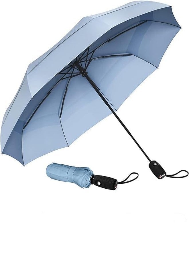 FIGMENT Windproof Travel Umbrella, Automatic Open Close, Big Size for Men, Women, Kids, UV Protection, Stylish Folding Umbrella, Compact 3 Fold Design, Rain and Sun Umbrella, Lightweight (Sky Blue) - Image 1